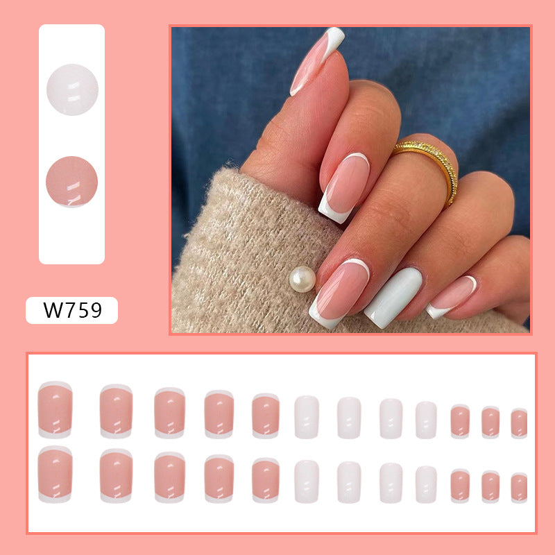 Simple White French Nails, Universal Solid Color Design