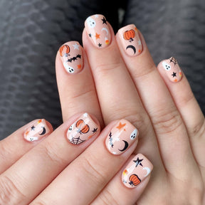 Short Halloween Wearable Nails 24-Piece Set