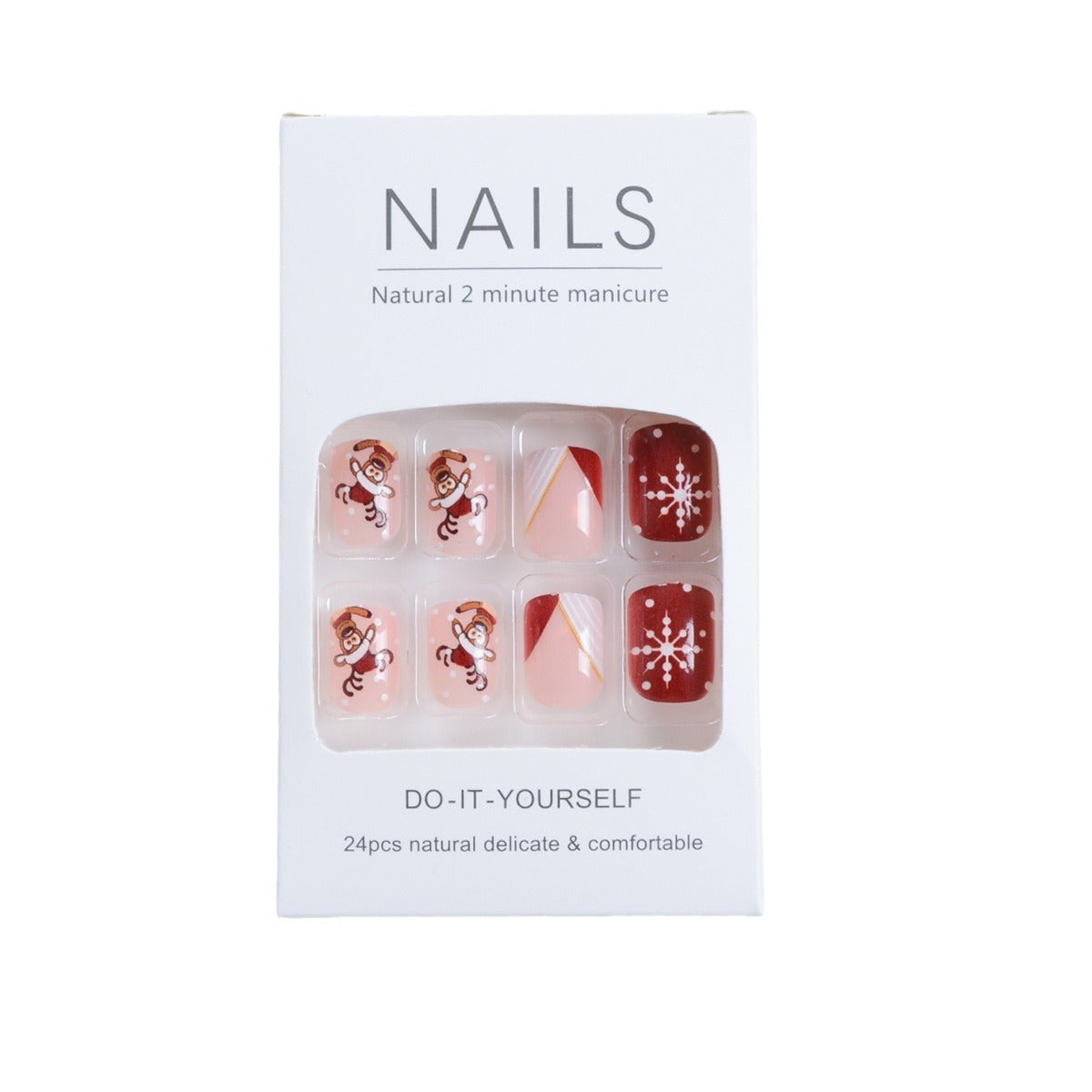 Cute Reindeer and Snowflake Christmas Nails, Set