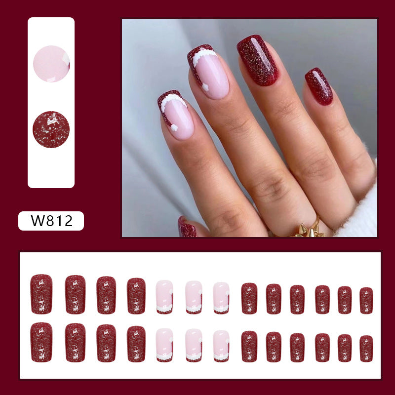 Cute and Cool Halloween/Christmas Fall Nails: 24-Piece Set