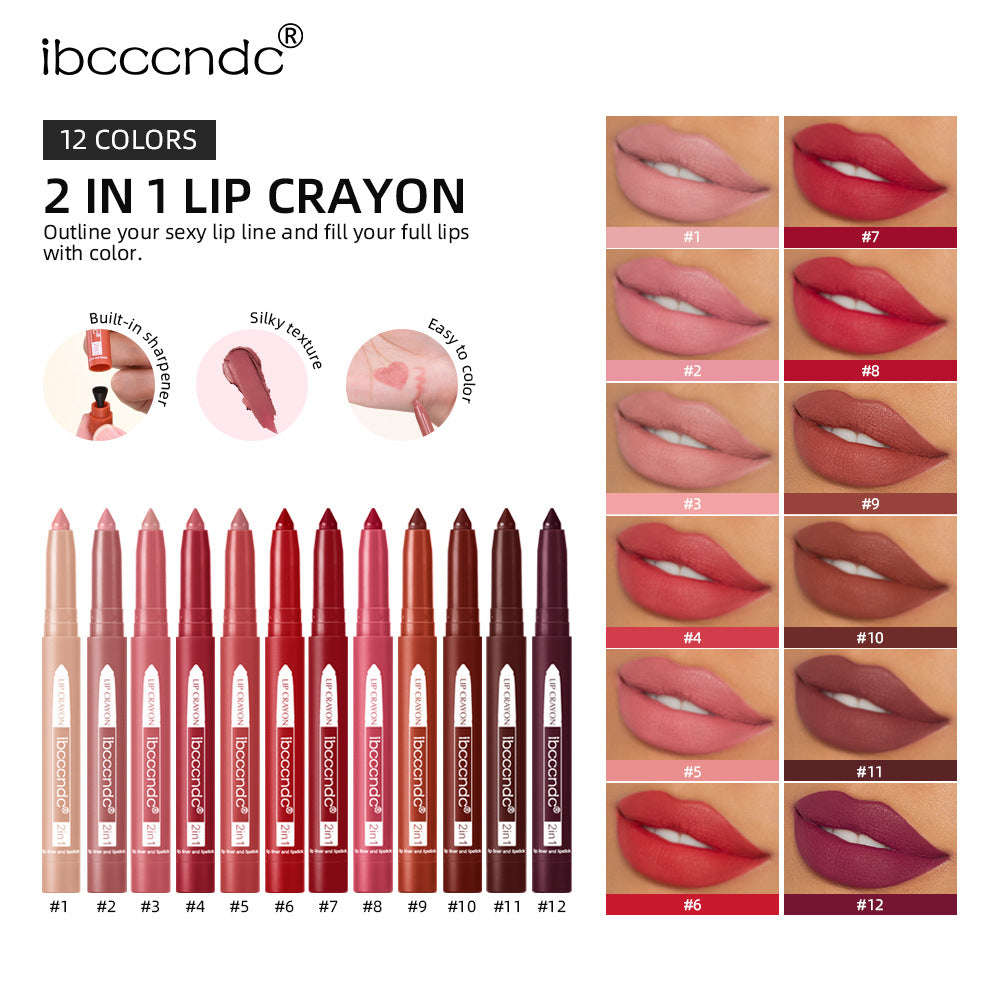 2-in-1 Long-Lasting Matte Lip Pencil