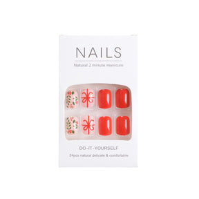 Christmas Berry and Bow Nails, Festive and Cheerful