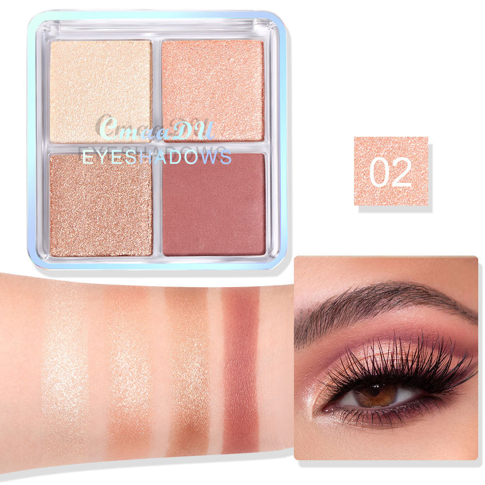 CmaaDU 4-Color Matte and Shimmer Eye Shadow Palette