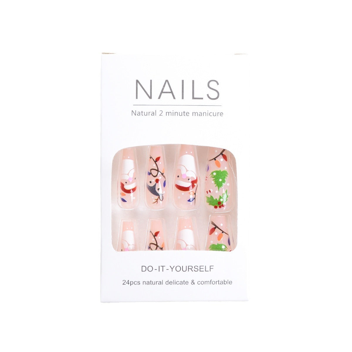 Cute Santa and Reindeer Christmas False Nails