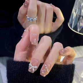 Shiny Butterfly Nail Tips for Cute and Chic Look