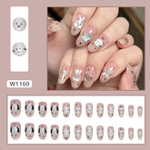 Cute Puppy Aurora Bunny Nails, Fun and Shiny