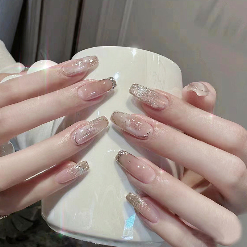 Ombre Nails - White Enhancing T-Shape Ballet Nails (Removable)