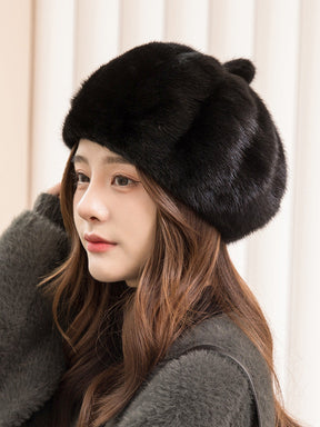 Warm Mink Fur Pumpkin Hat - Stylish Winter Accessory