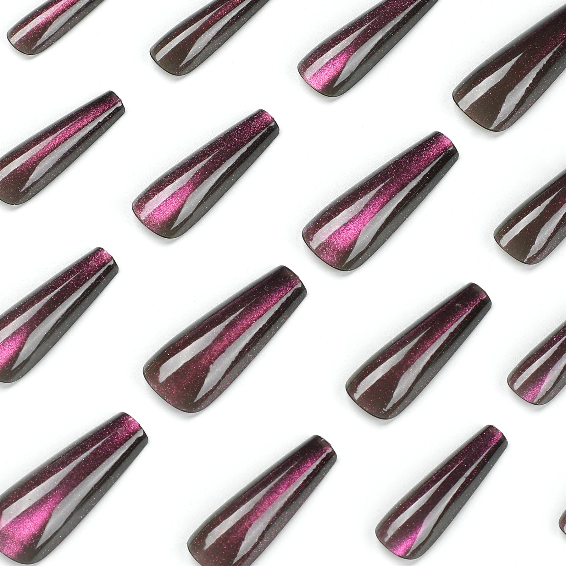 Raspberry Purple Cat Eye Removable Nail Tips