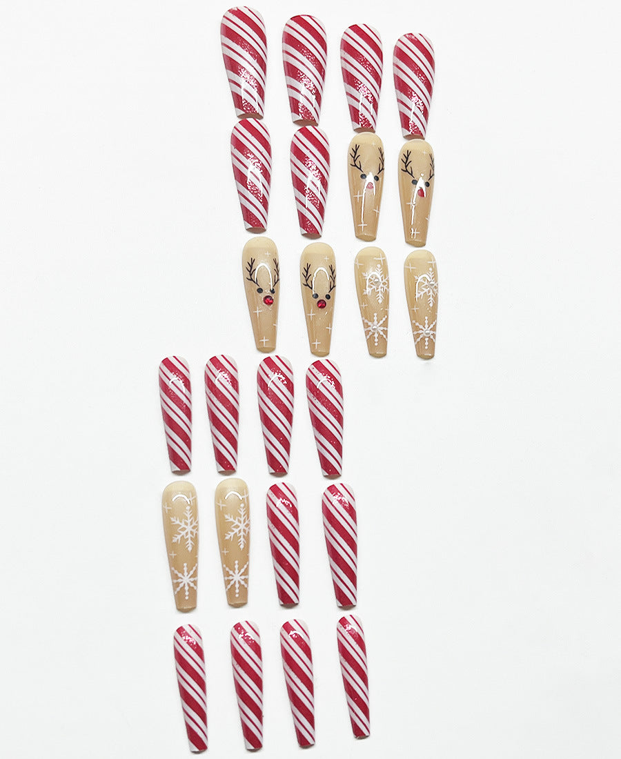 Christmas Best-Seller Medium Ballet Reindeer Plaid Snowflake Nail