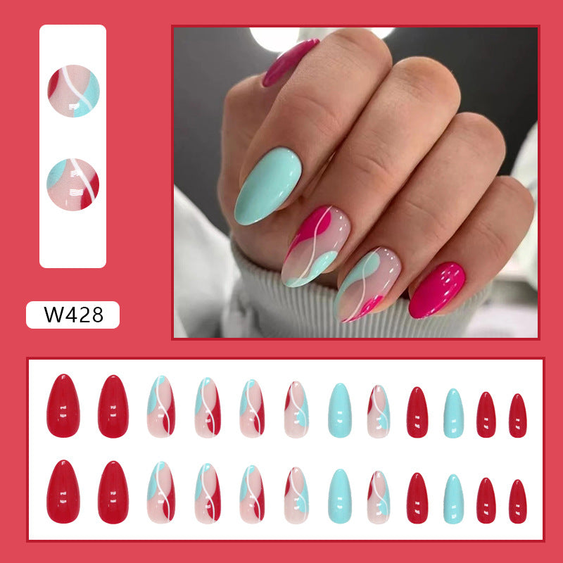 Almond Shape Pure Color Jump Nails, Fresh Spring/Summer Ins Style