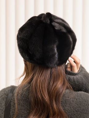 Warm Mink Fur Pumpkin Hat - Stylish Winter Accessory