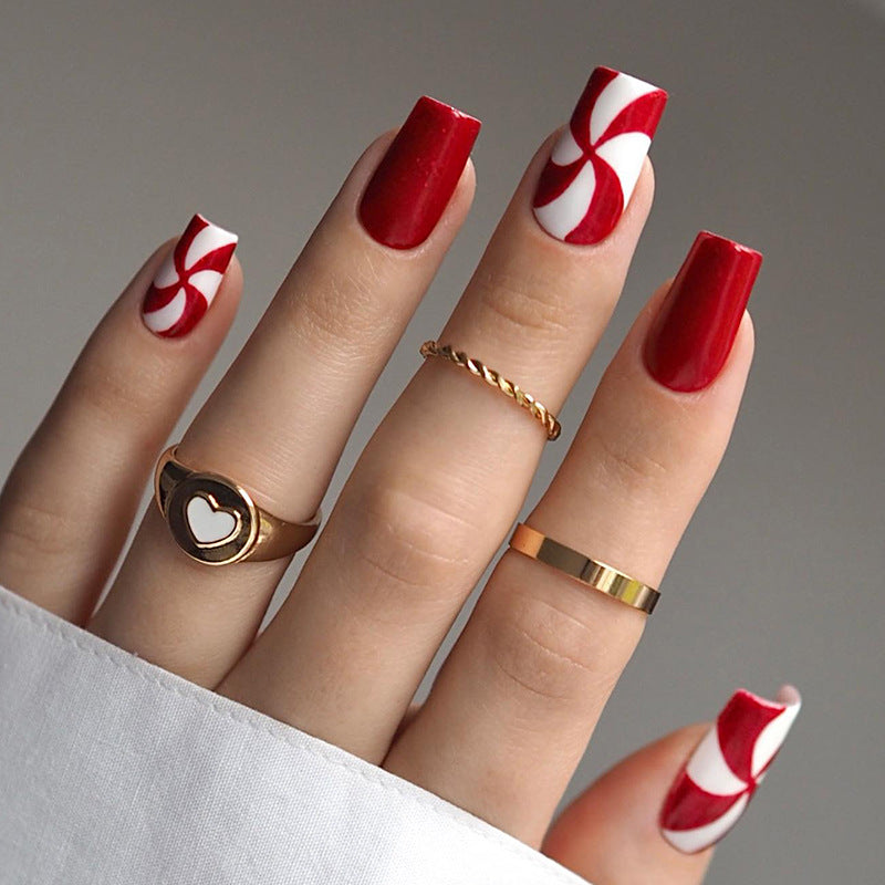 Christmas Windmill Red Nail Stickers