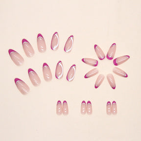 Purple Pink French Flashy Gold French Nails Euro Export Women's Fake Nails