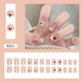 Removable Star Nail Stickers - Cute Heart Design (24 pcs)