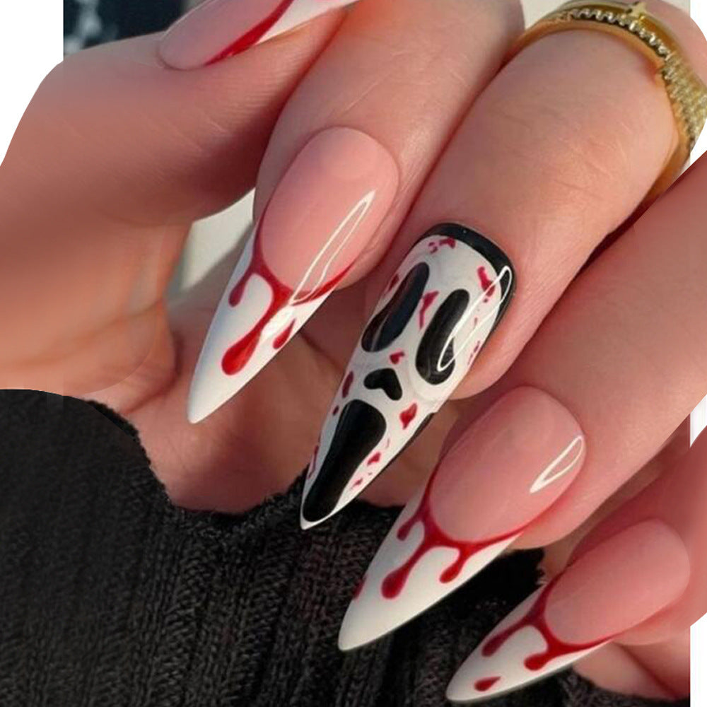 Screaming Face Halloween Press-On Nails - Wholesale