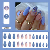 Solid Blue Fairy Glitter Almond Nails, Fresh Summer Lake Blue, Ins Style