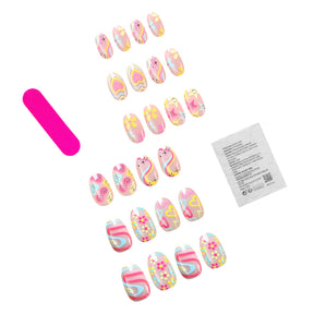 Summer Colorful Heart Smiley Nail Stickers