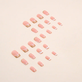 Pink and White Detachable Desire Nails, Ready-Made