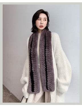 Warm Real Rabbit Fur Scarf - Winter Accessory