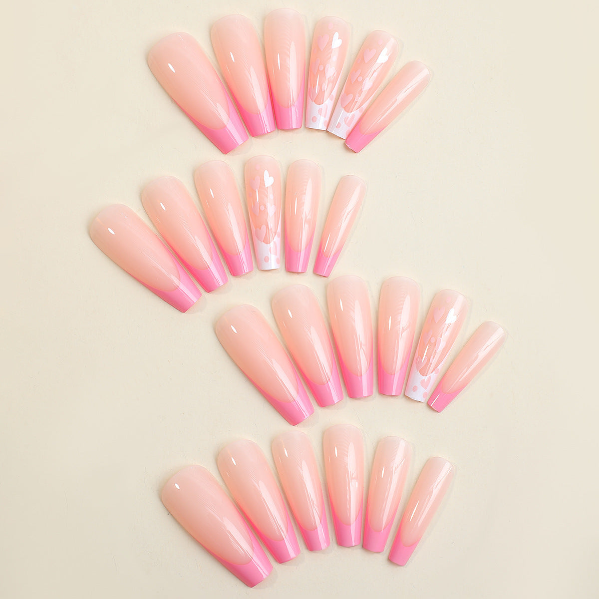 Pink French Tip Detachable Water Pipe Nails