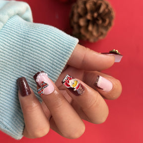 Christmas French Medium Cartoon Hat Ballet Nails