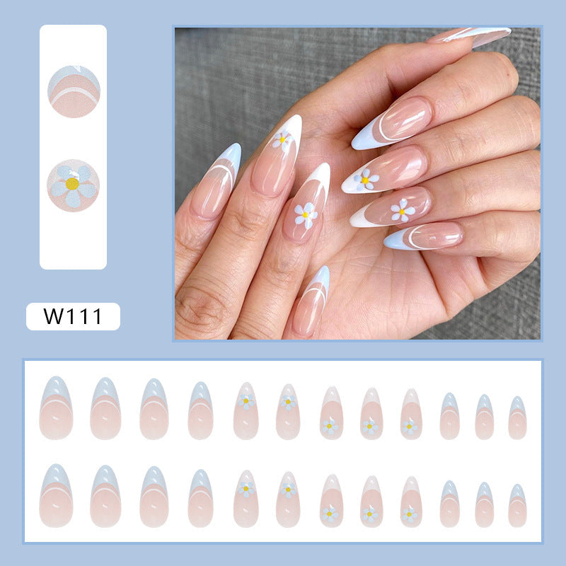 Ballet T-Shape Press-On Fall Nails - European and American Style (24PCS)