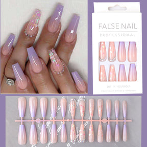 Translucent Pink Gold-Edged Nail Stickers for Sweet Look