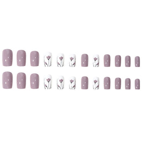 Pink Lilac Flower Nail Wraps, Removable Sweet Style