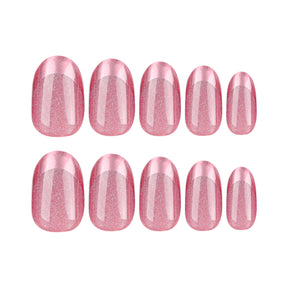 Chic French Cat Eye Nail Tips in Pink Purple