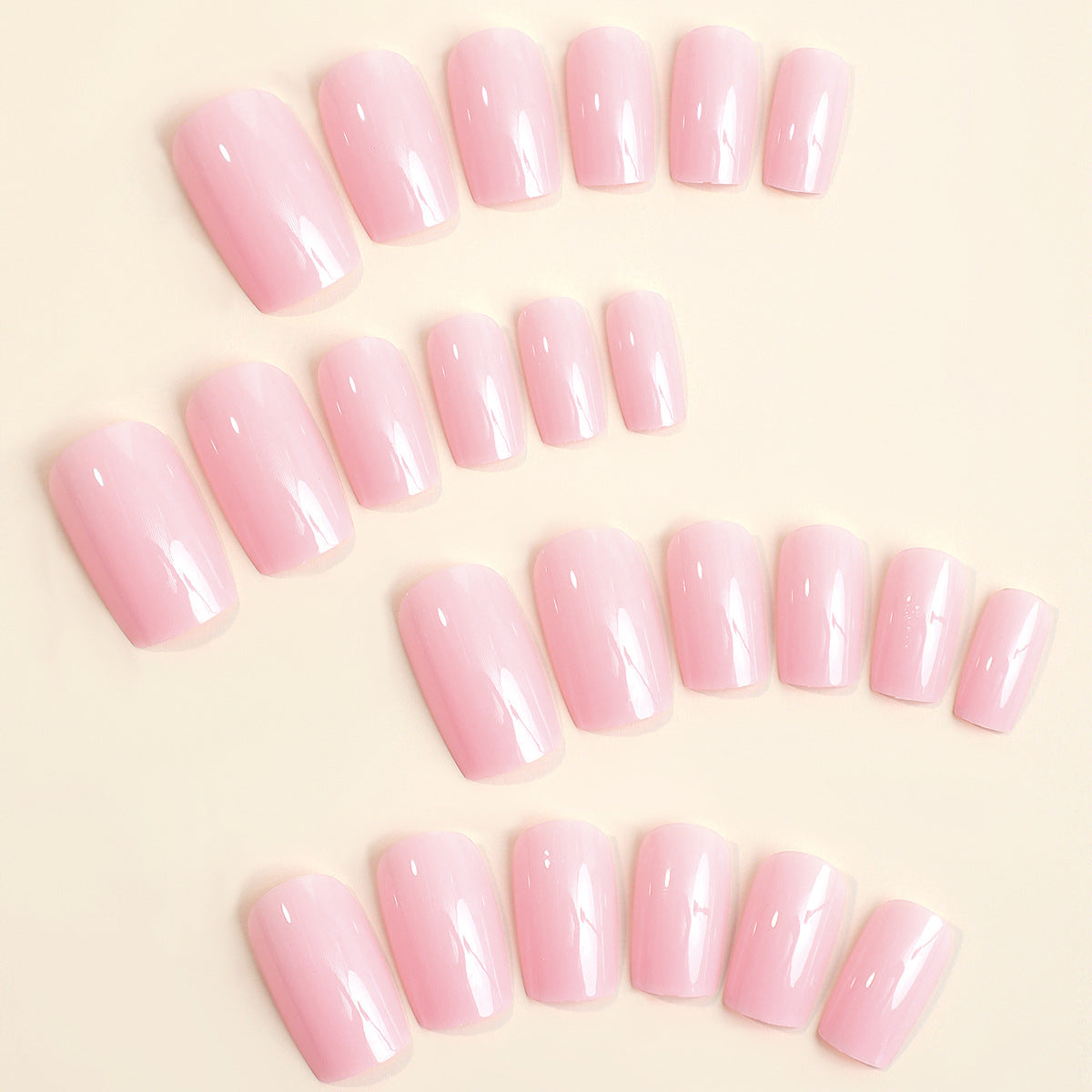 Rectangular Pink Premium Removable Nails