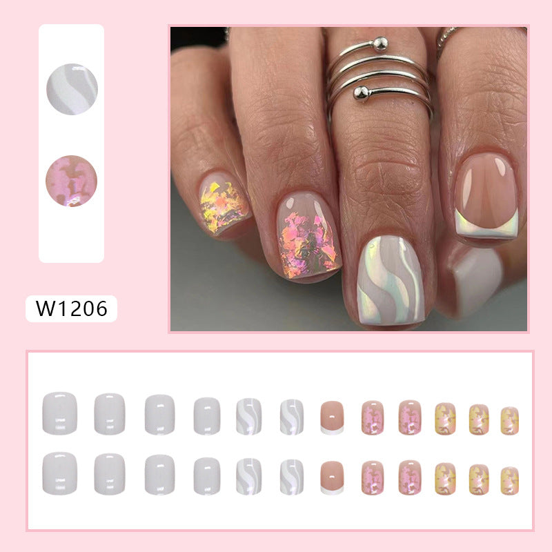 Chic Floral Fall Nails Light Luxury Ins Style 24 Pieces