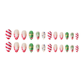 Chic Multicolor Diamond Christmas Nail Tips