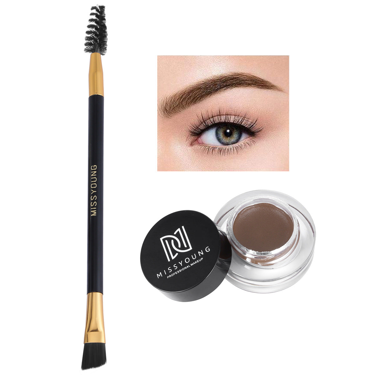 Waterproof Brow Pencil & Gel Set for Natural Look