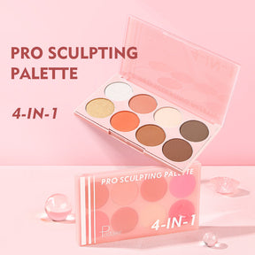 Pudaier 8-Color Cheek & Highlight Palette - Natural Finish