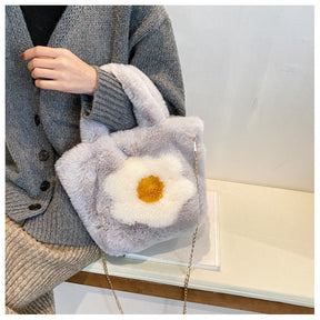 Cute Faux Fur Women's Crossbody Handbag - Ins Trend