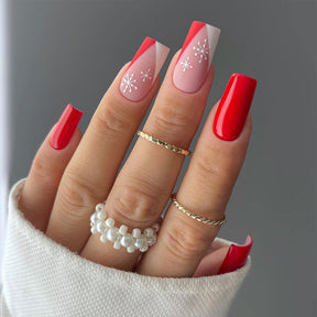 Winter White Snowflake Coffin Nail Stickers