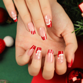 Christmas Press-On Fall Nails Set with Nail Tips