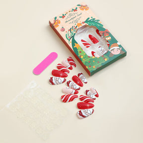 Popular Almond Shape Christmas Colored False Nails