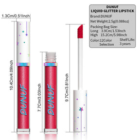 12-Color Shimmer Long-Lasting Waterproof Lip Gloss