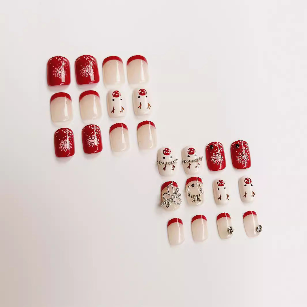 Cute Reindeer Head Snowflake Removable Nail Art