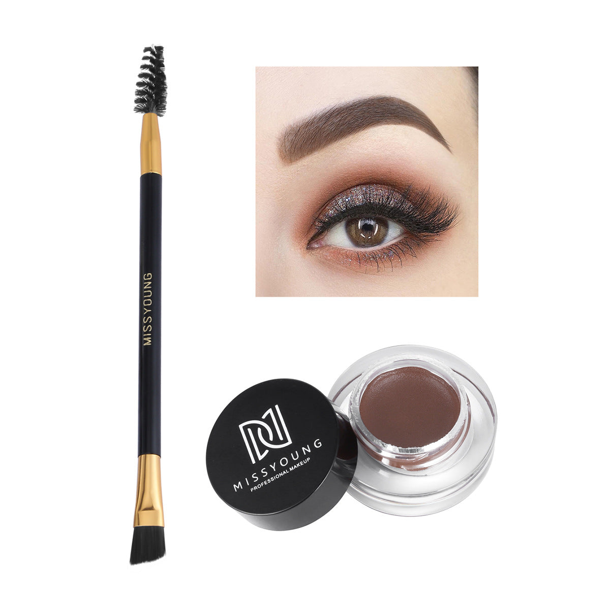 Waterproof Brow Pencil & Gel Set for Natural Look