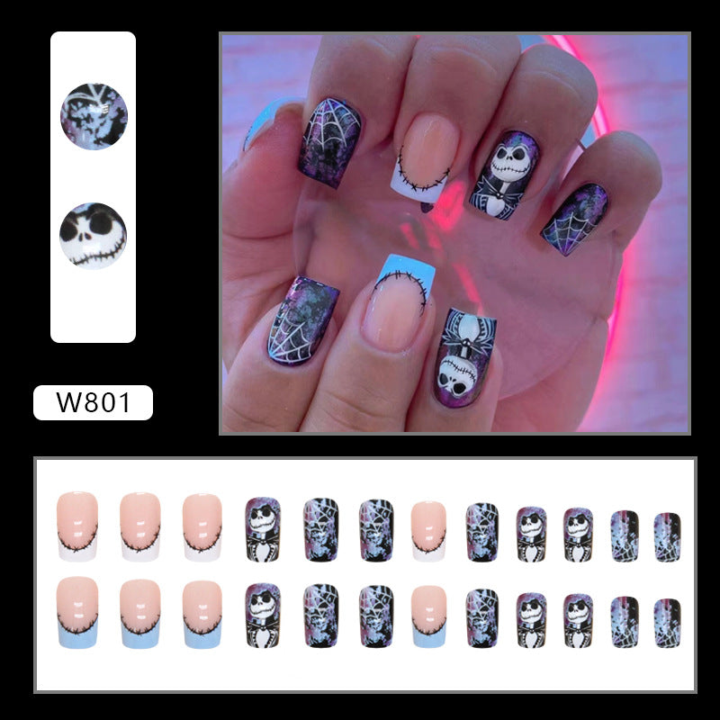 Cute and Cool Halloween/Christmas Fall Nails: 24-Piece Set