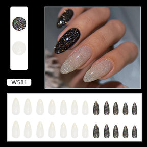 Colorful Flower Fall Nails Matte Finish 24 Pieces