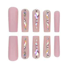 Pink Flash French Nail Tips, Wearable Extensions