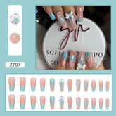 Cute Ice Cream Summer Fall Nails - Sweet Bow and Diamond