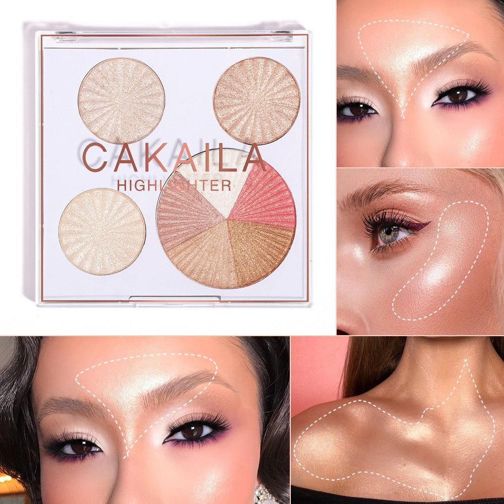 8-Color Baked Highlighter and Contour Powder Palette