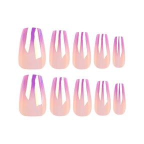 Retro Gradient Laser Nail Art Tips, Wearable Nail Patches