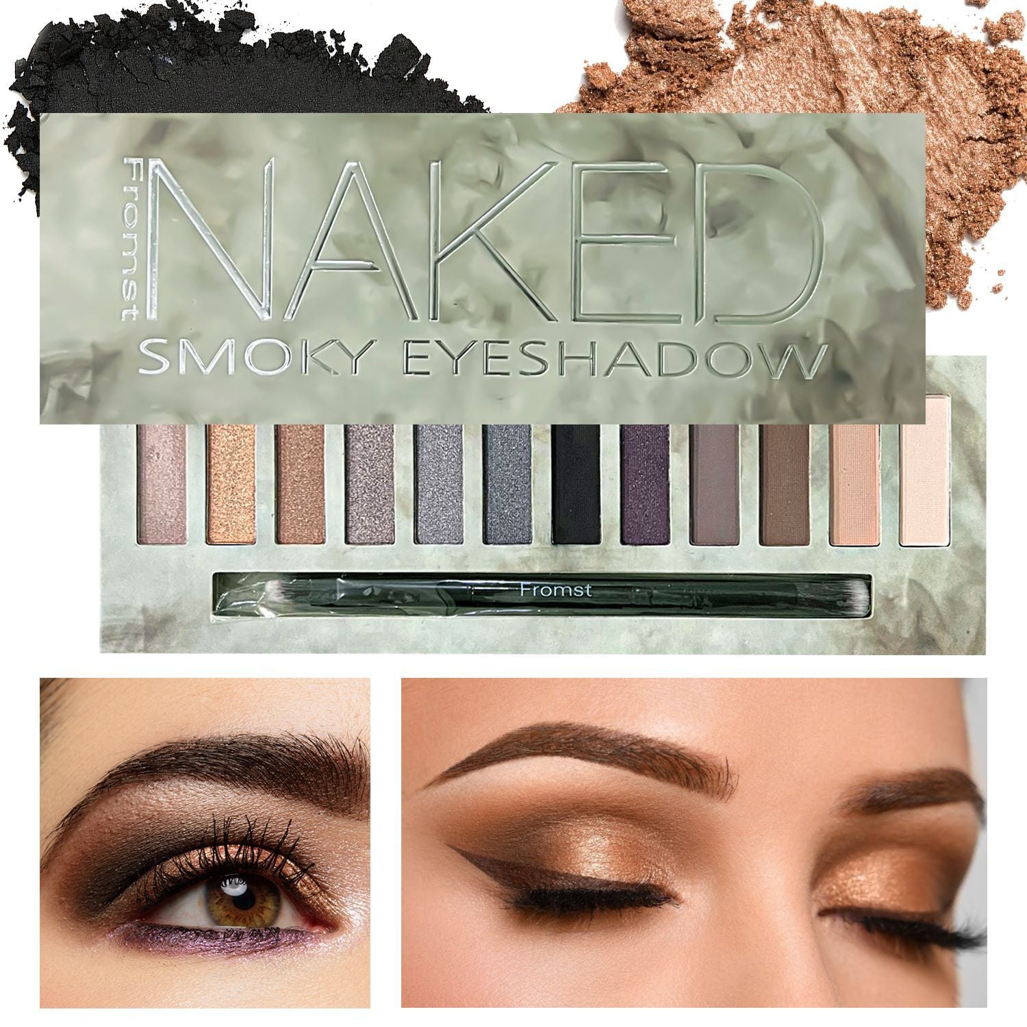 12-Color Smoky Eye Shadow Palette - Matte & Shimmer