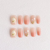 Chic Handmade Gradient Tulip Minimalist Hand-Painted Fall Nails, Original and Stylish Nail Patches